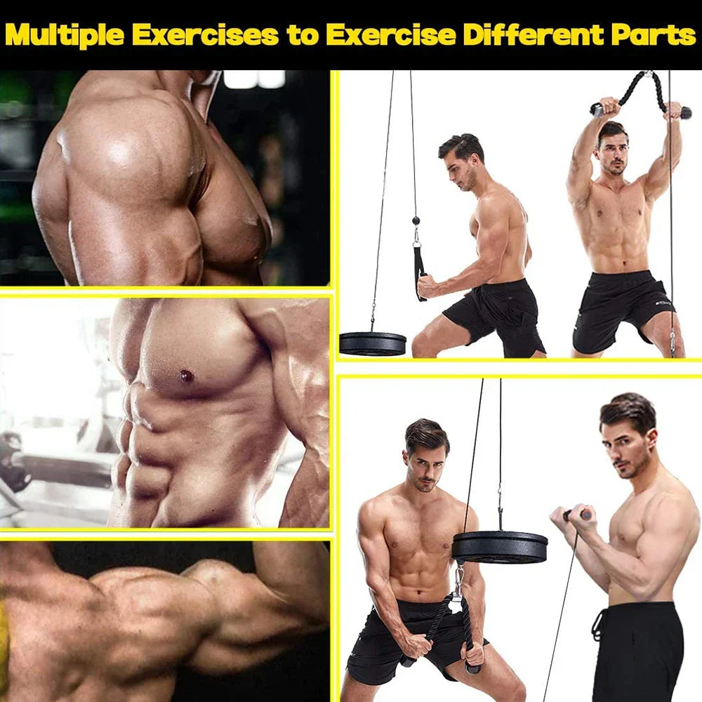 Fitness Pulley Cable Machine System Black - Fitness at Dealshubindia