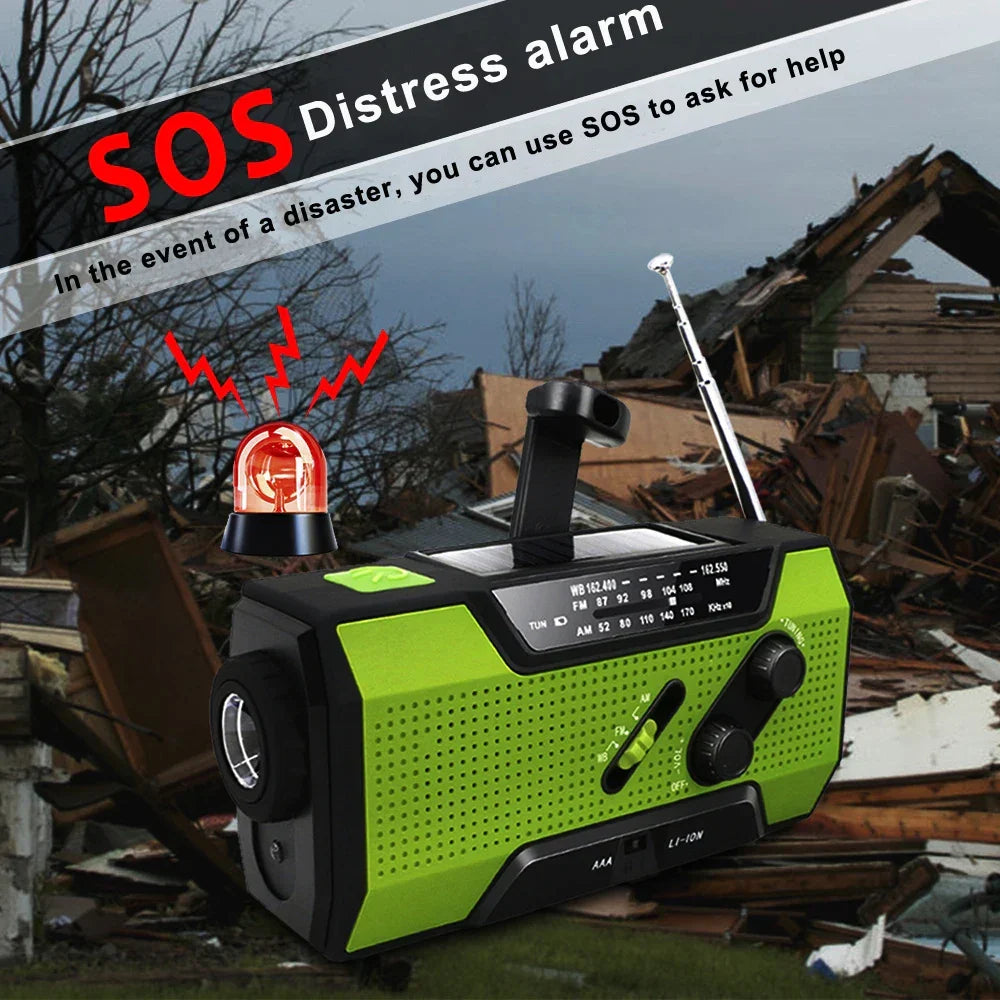 Emergency Radio with Power Bank Green - Radios at Dealshubindia