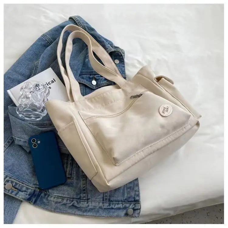 Womens Canvas Tote Bag Large Casual Shoulder Bag-1