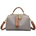 Crossbody Tote Bag Solid PU Leather Shoulder Women (Gray) - Apparel & Accessories > Handbags, Wallet's & Cases > Handbags > Cross Body Bags at Dealshubindia
