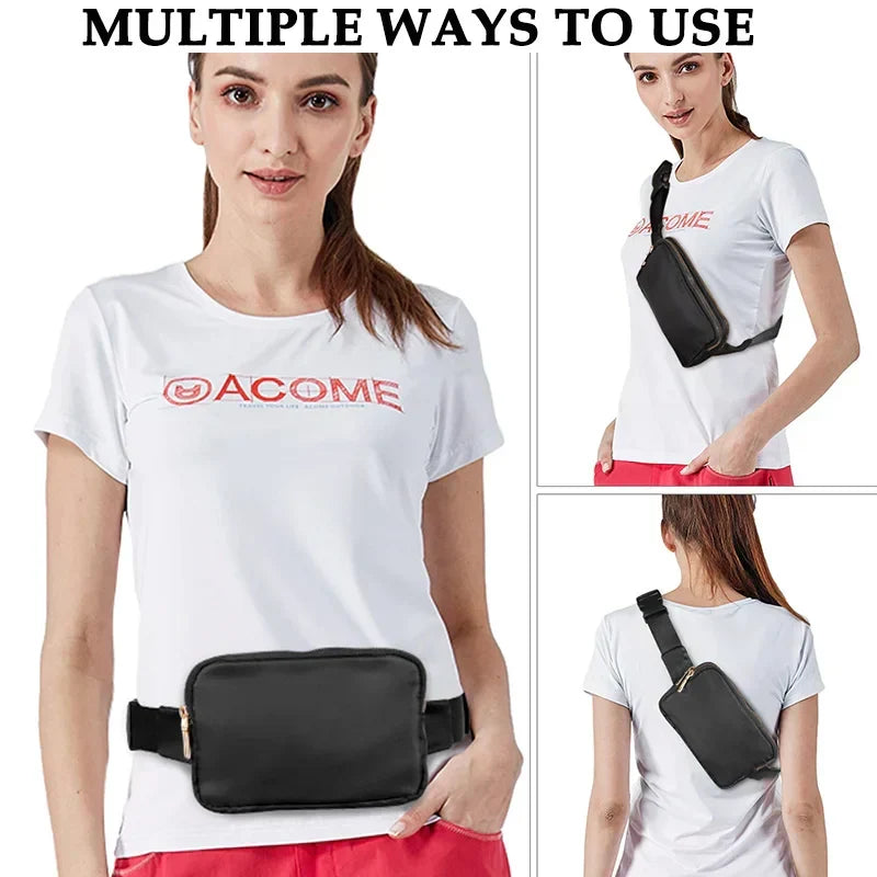Women Waist Bag Waterproof Crossbody Chest Fanny Pack (Black) - Luggage & Bags > Fanny Packs at Dealshubindia