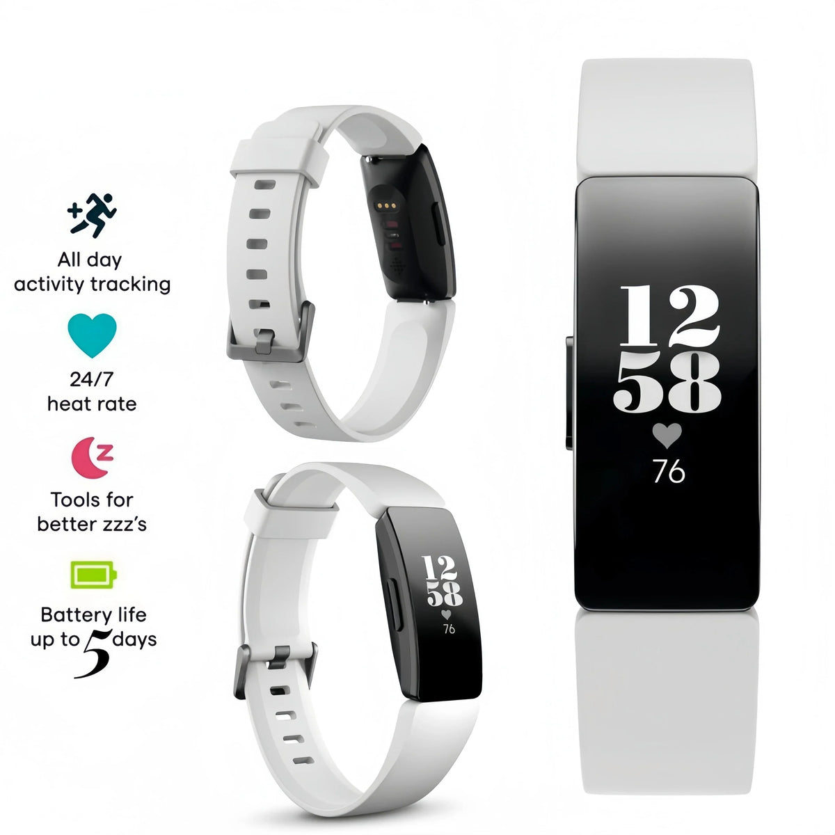 Health Fitness Tracker Sports Bracelet White - Fitness equipment at Dealshubindia