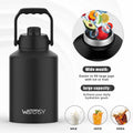 2.57L Thermos Bottle with Bag Black