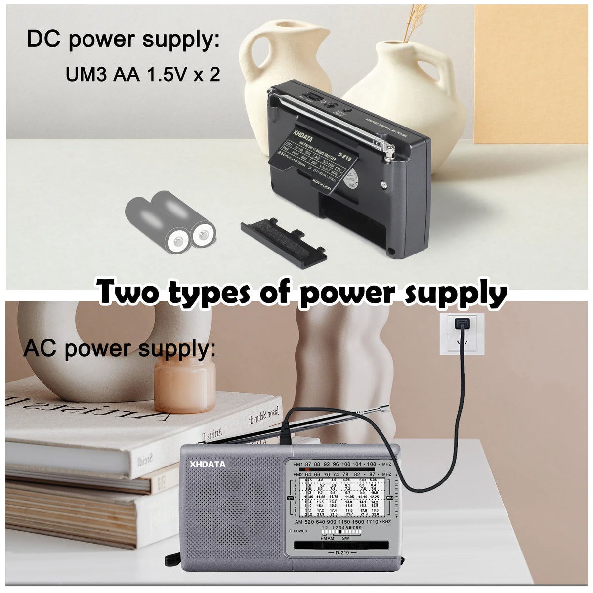 Portable Shortwave Radio Receiver Grey - Radios at Dealshubindia