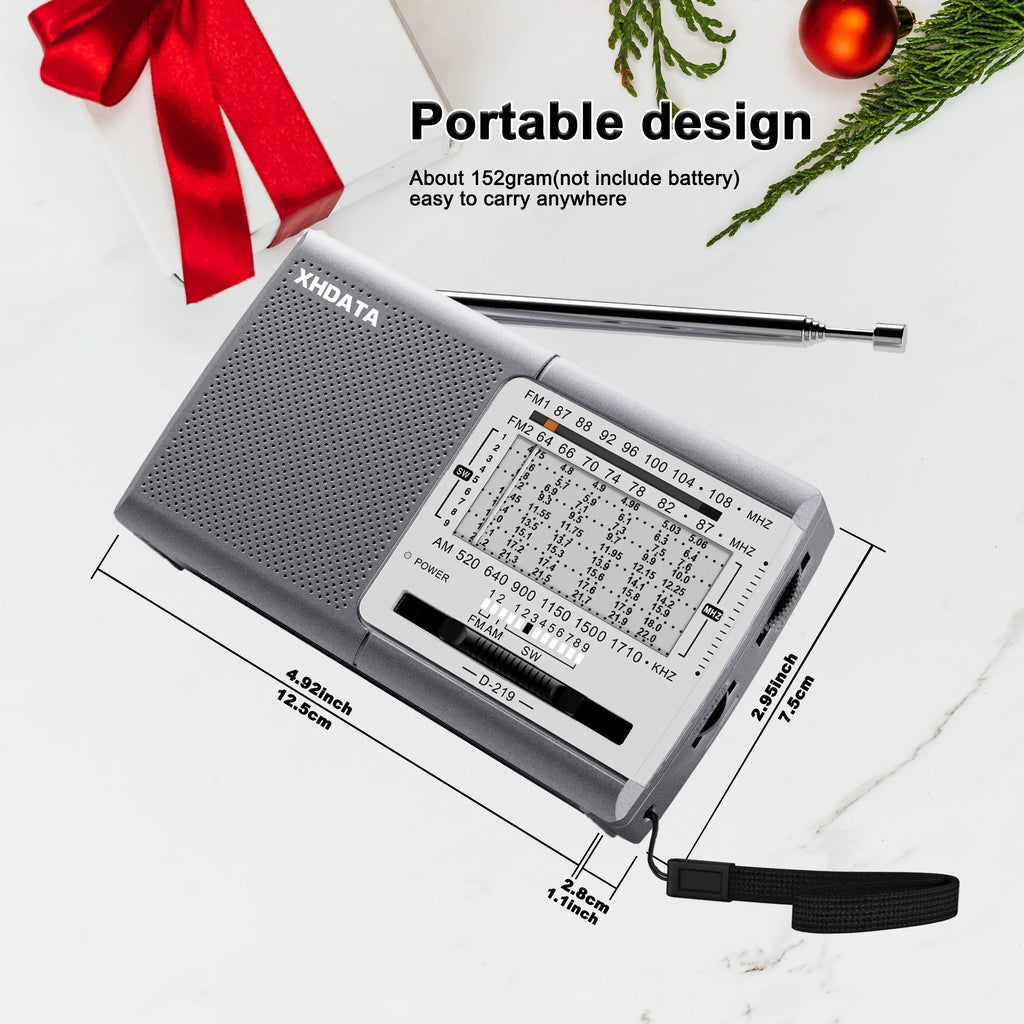 Portable Shortwave Radio Receiver Grey - Radios at Dealshubindia