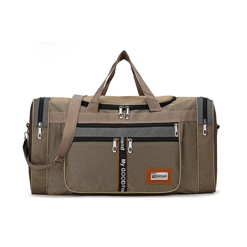 Travel Duffel Nylon Bag for Men and Women (Khaki) - Luggage & Bags > Duffel Bags > Gym Duffel Bags at Dealshubindia