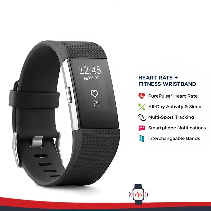 Smart Fitness Wristband Heart Rate Black - Fitness equipment at Dealshubindia