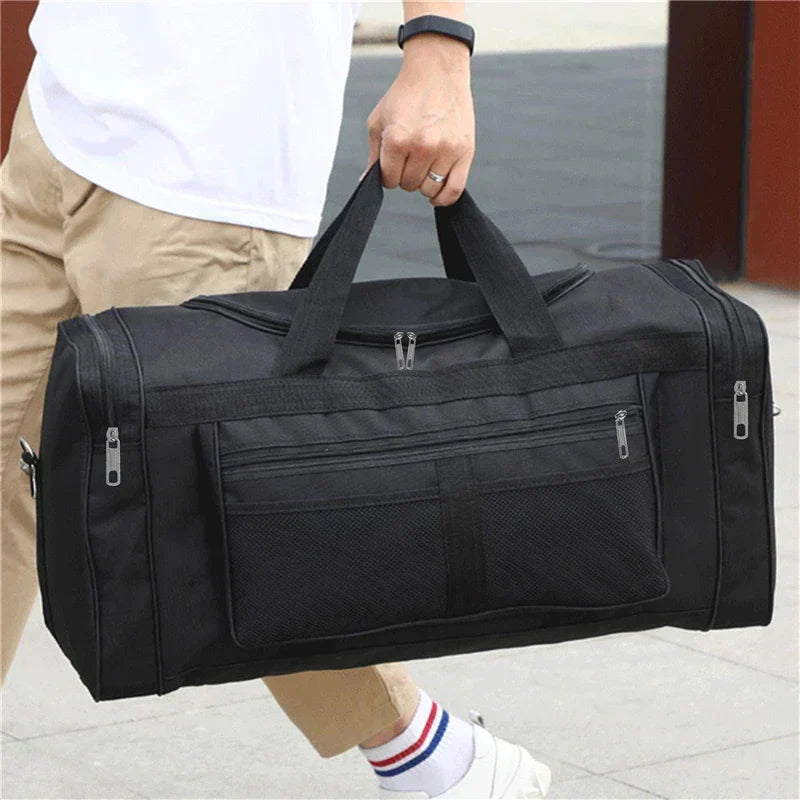 Travel Duffel Nylon Bag for Men and Women (Black) - Luggage & Bags > Duffel Bags > Gym Duffel Bags at Dealshubindia