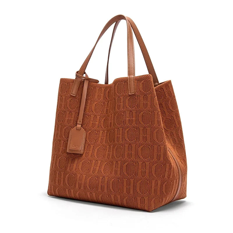Womens Large Capacity PU Shoulder Bag (Brown) - Apparel & Accessories > Handbags, Wallet's & Cases > Handbags > Shopper Bags at Dealshubindia