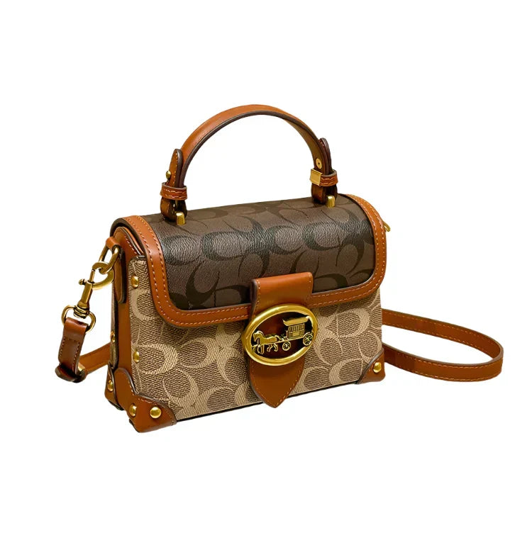 Womens Crossbody Box Bag Satchel with Flap Pocket - Apparel & Accessories > Handbags, Wallet's & Cases > Handbags > Shoulder Bags at Dealshubindia
