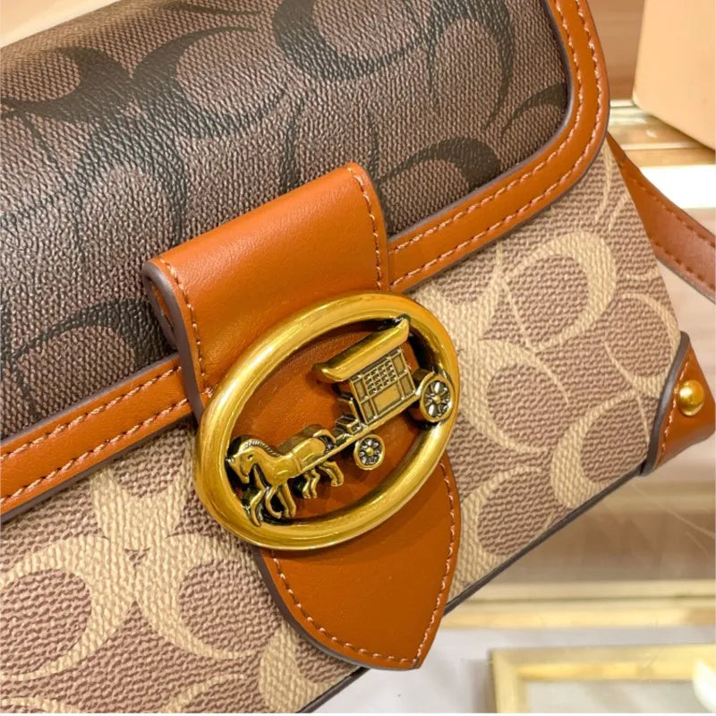 Womens Crossbody Box Bag Satchel with Flap Pocket - Apparel & Accessories > Handbags, Wallet's & Cases > Handbags > Shoulder Bags at Dealshubindia