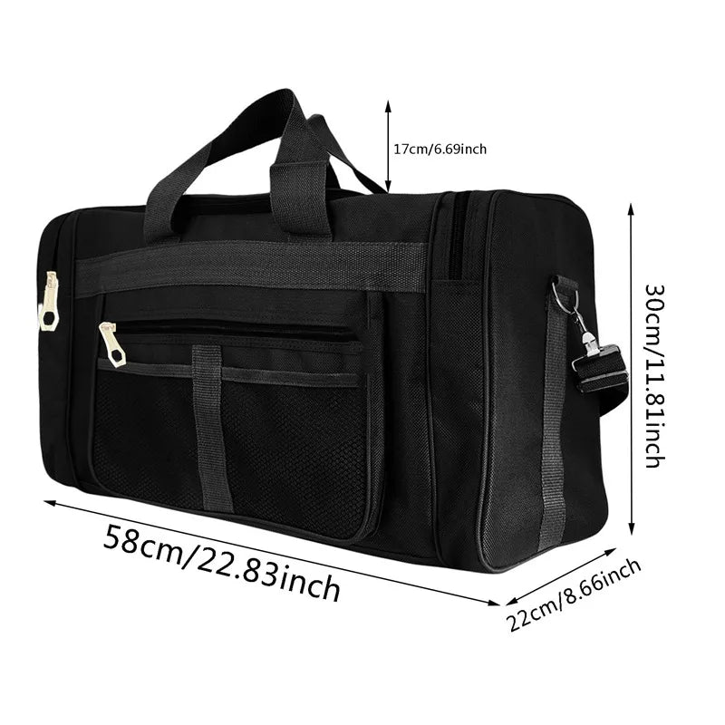 Travel Duffel Nylon Bag for Men and Women (Black) - Luggage & Bags > Duffel Bags > Gym Duffel Bags at Dealshubindia