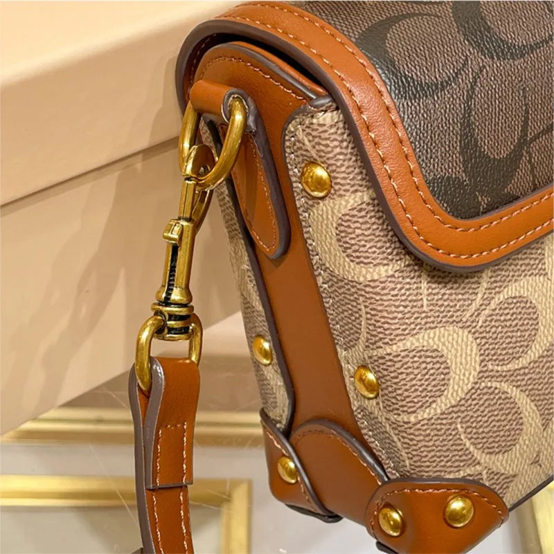 Womens Crossbody Box Bag Satchel with Flap Pocket - Apparel & Accessories > Handbags, Wallet's & Cases > Handbags > Shoulder Bags at Dealshubindia