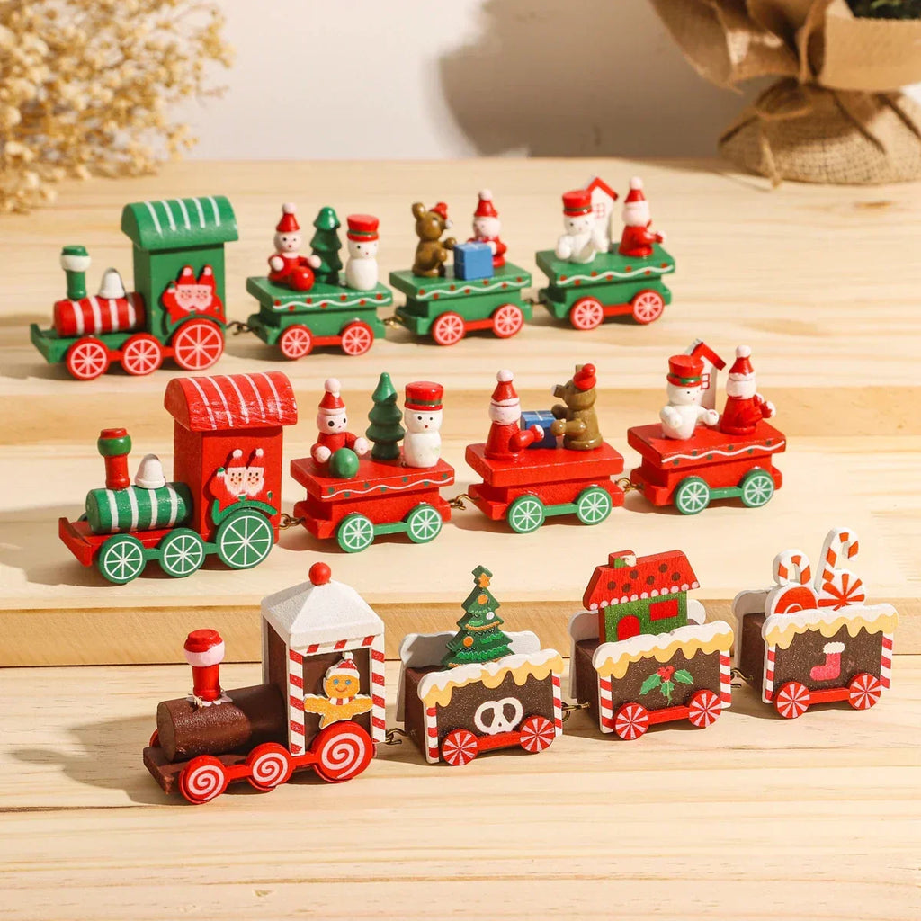 Rustic Wooden Train Christmas Ornament – Festive Merry Christmas Decoration - Home & Garden > Decor at Dealshubindia