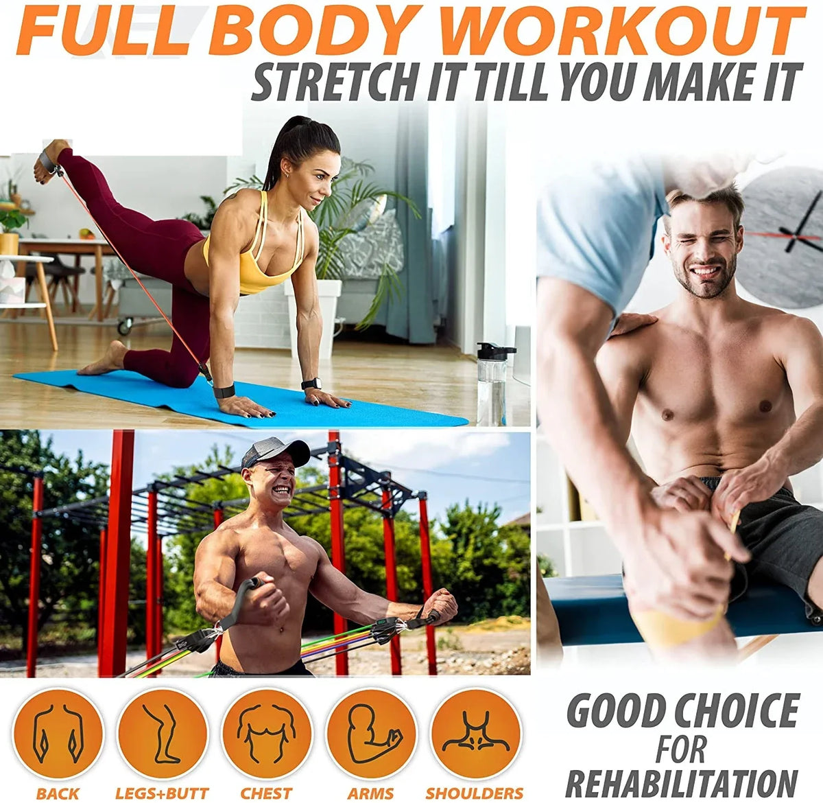 Resistance Bands for Yoga & Fitness Training - Fitness at Dealshubindia