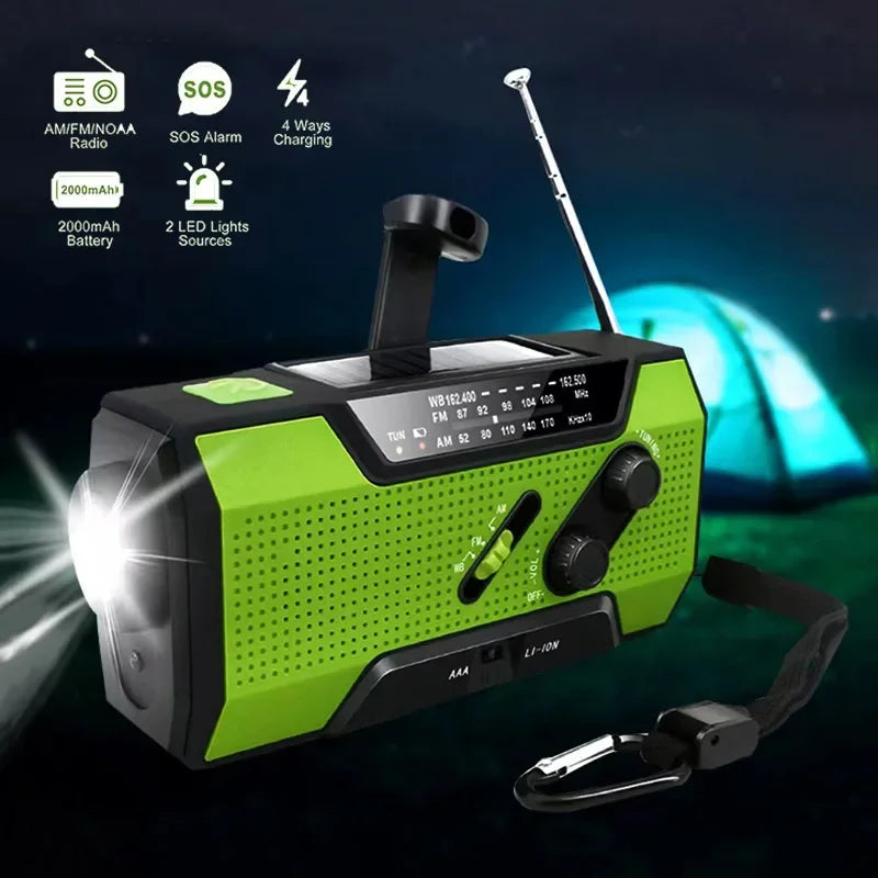 Emergency Radio with Power Bank Green - Radios at Dealshubindia