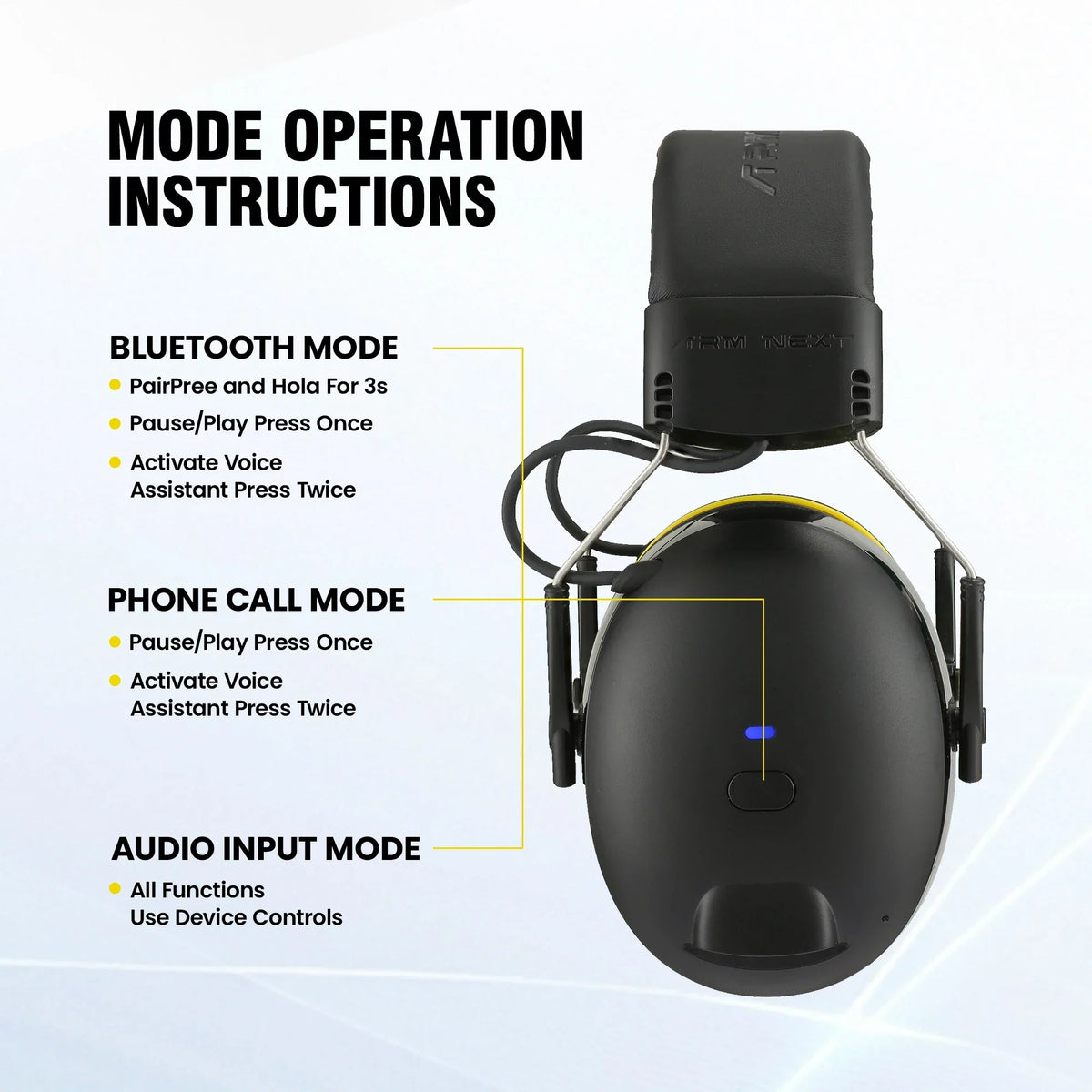 Rechargeable Noise Reduction Earmuffs Yellow - Headphones at Dealshubindia
