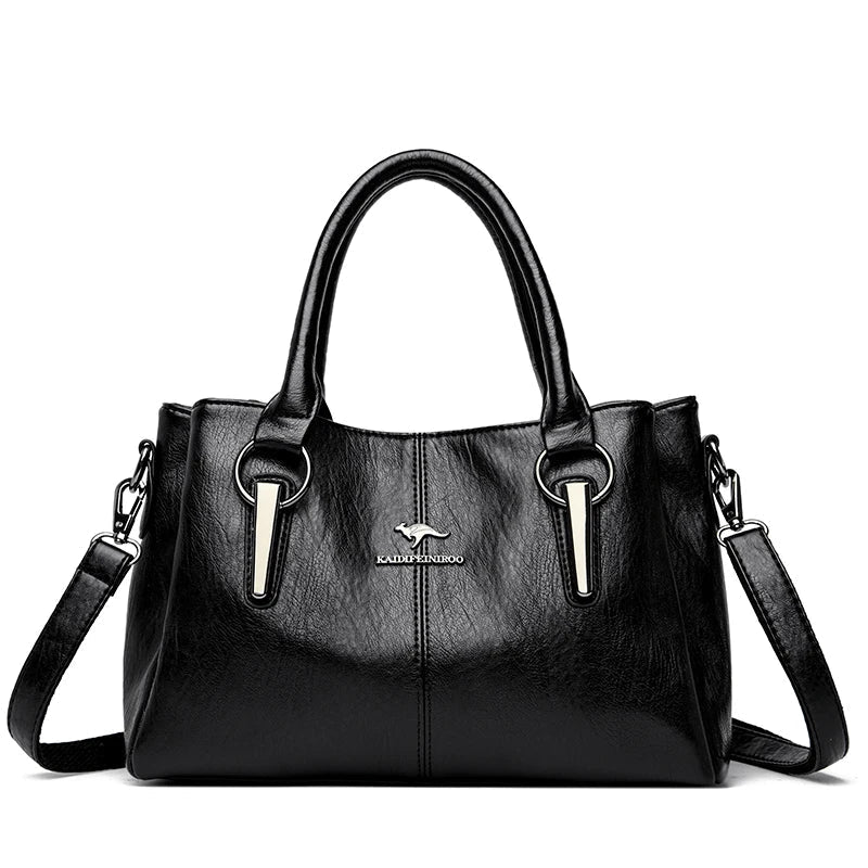 Leather Shoulder 3-Layer PU Crossbody Bag for Women - Apparel & Accessories > Handbags, Wallet's & Cases > Handbags > Shoulder Bags at Dealshubindia