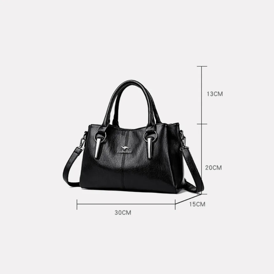 Leather Shoulder 3-Layer PU Crossbody Bag for Women - Apparel & Accessories > Handbags, Wallet's & Cases > Handbags > Shoulder Bags at Dealshubindia