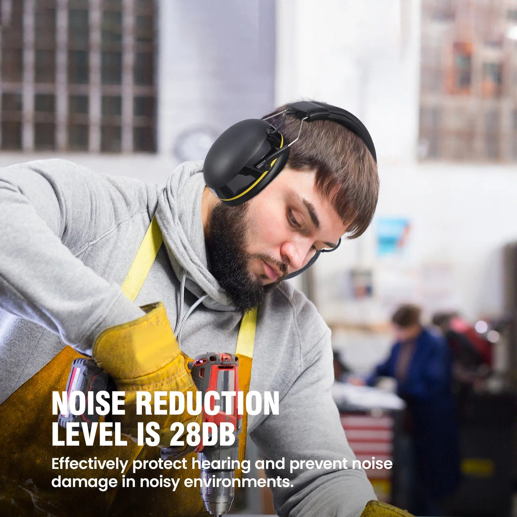 Rechargeable Noise Reduction Earmuffs Yellow - Headphones at Dealshubindia