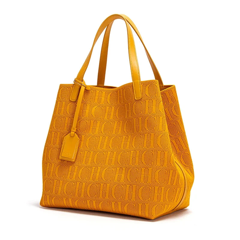 Womens Large Capacity PU Shoulder Bag (Orange) - Apparel & Accessories > Handbags, Wallet's & Cases > Handbags > Shopper Bags at Dealshubindia