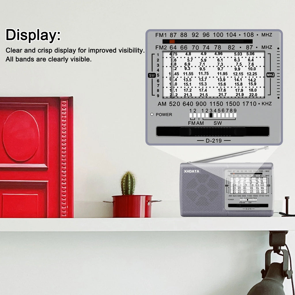 Portable Shortwave Radio Receiver Grey - Radios at Dealshubindia