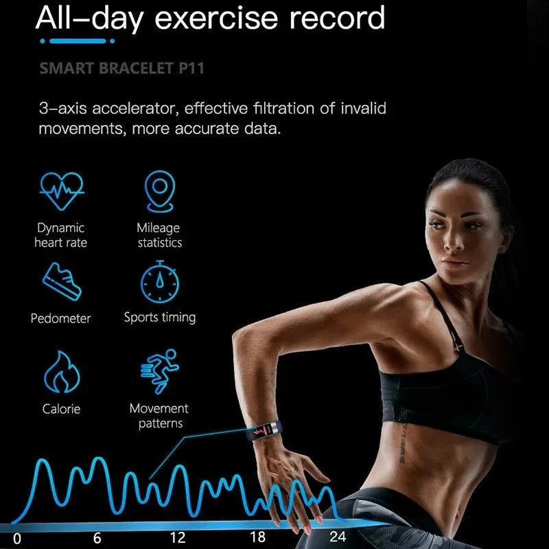 Smart Wristband Fitness Tracke Blue - Fitness equipment at Dealshubindia