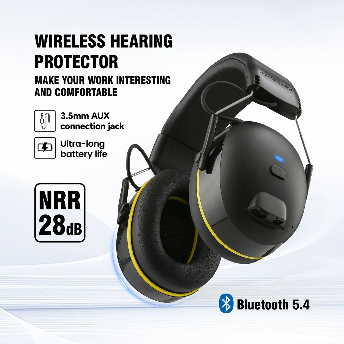 Rechargeable Noise Reduction Earmuffs Yellow - Headphones at Dealshubindia