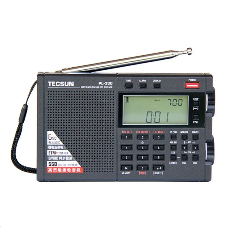 Portable Radio Receiver with SSB Black - Radios at Dealshubindia