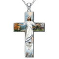 Vintage Women Cross Pendant Religious Belief Jesus Cross Painted Sticker Pendant Charm Necklaces for Women Cross Jewelry Gift - n/a at Dealshubindia