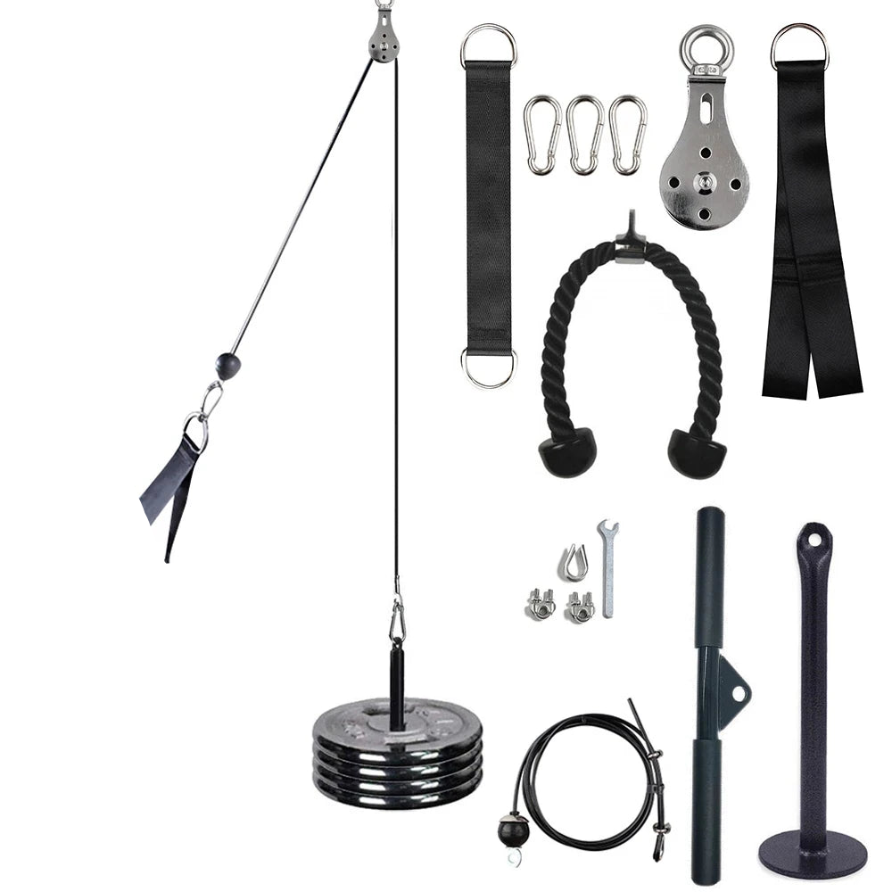 Fitness Pulley Cable Machine System Black - Fitness at Dealshubindia