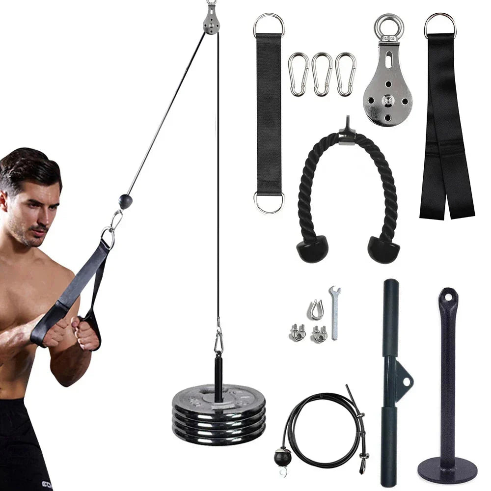Fitness Pulley Cable Machine System Black - Fitness at Dealshubindia