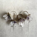 Set of 4 Chunky Clear Quartz Crystal Agate Napkin Rings