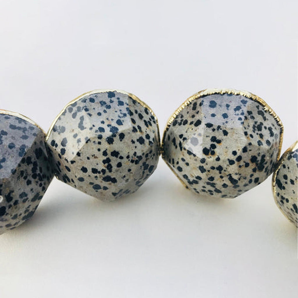 Large Faceted Dalmatian Jasper Gemstone/Agate Classic Finish Cabinet Drawer Pull Wardrobe Dresser Interior Decorative Handle