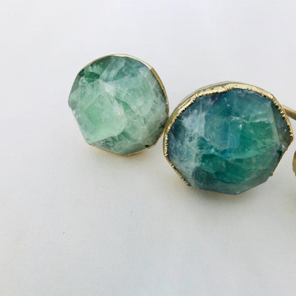 Faceted Green Fluorite Cabinet Knobs