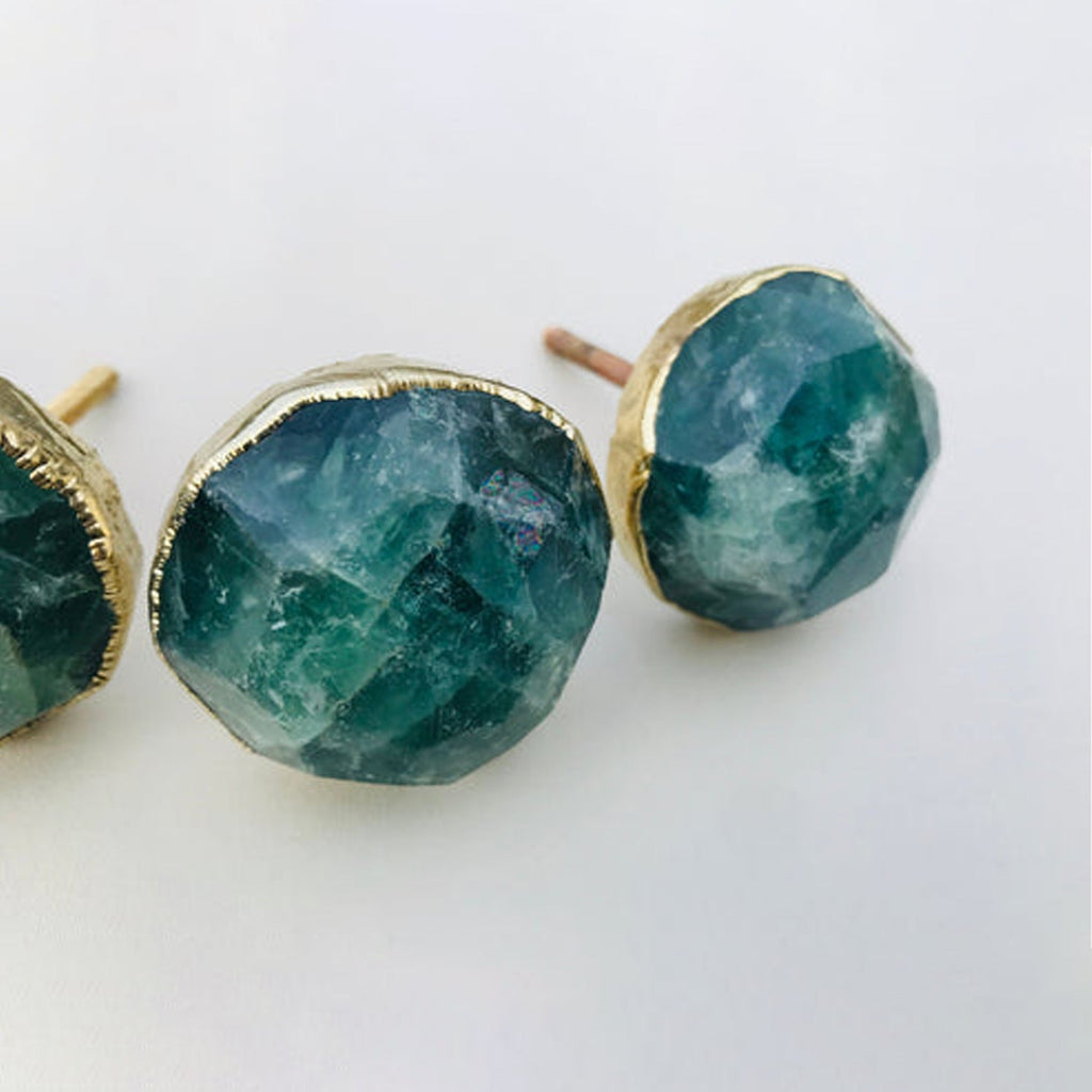 Faceted Green Fluorite Cabinet Knobs