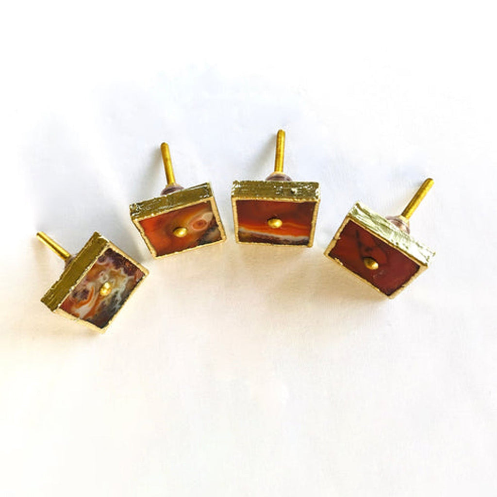 Square Red Agate Cabinet Knobs