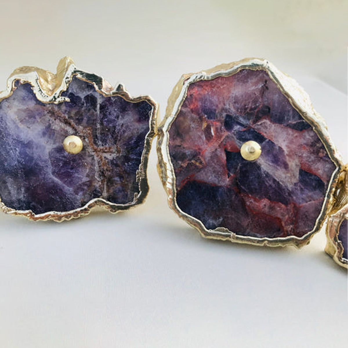 Amethyst Slice Cabinet Knobs