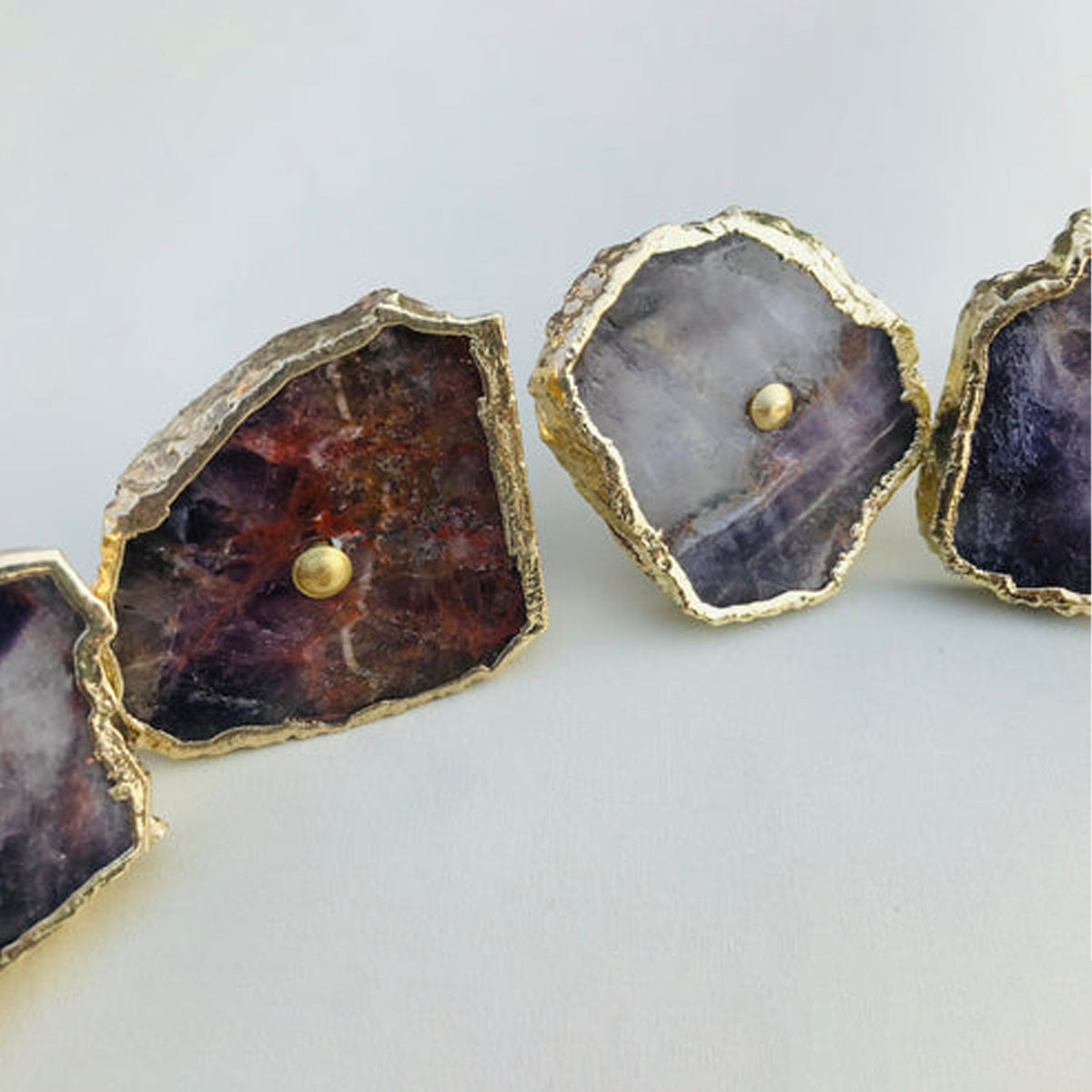 Amethyst Slice Cabinet Knobs