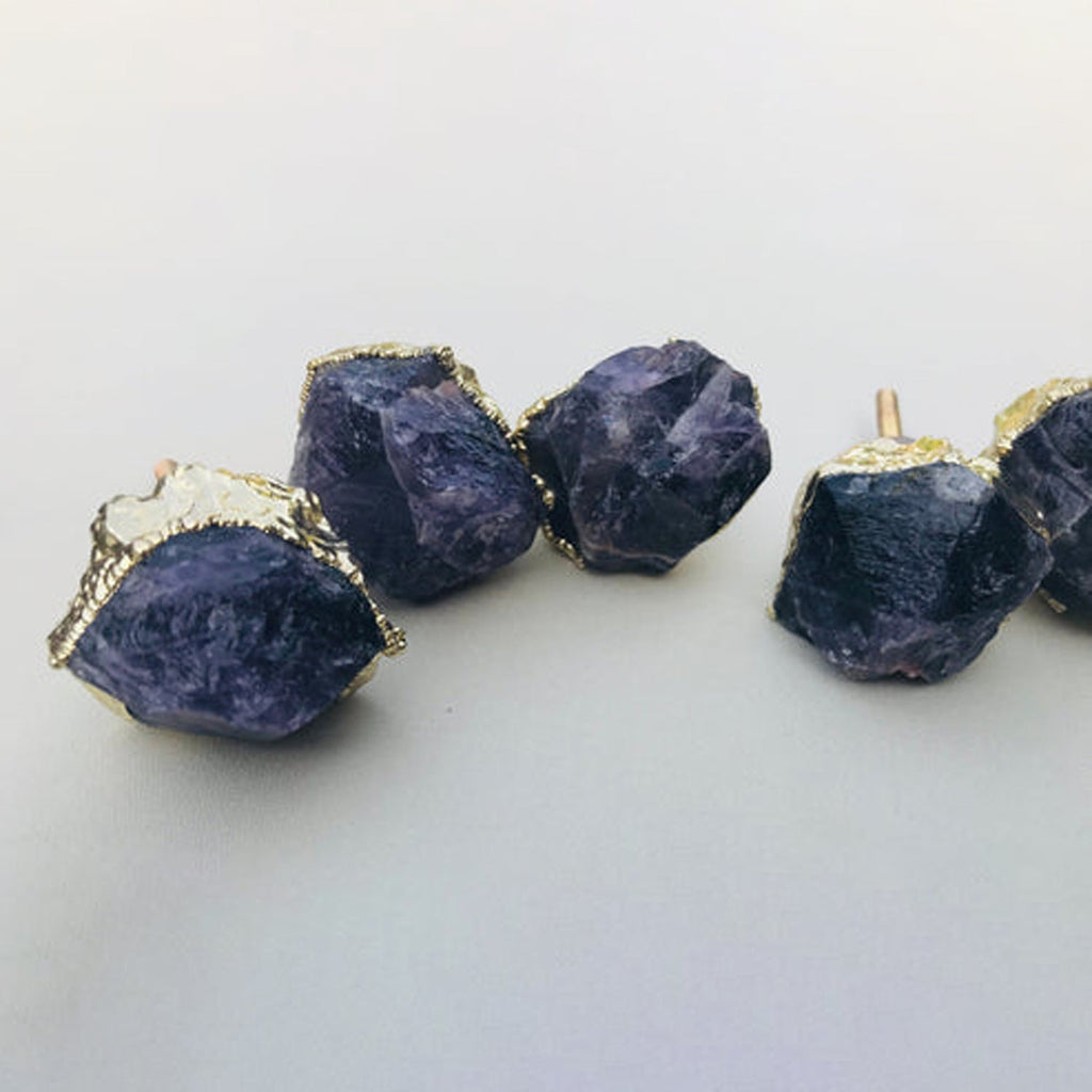 Amethyst Crystal Knobs Finish Cabinet Drawer Pull Wardrobe Dresser Interior Decorative Handle
