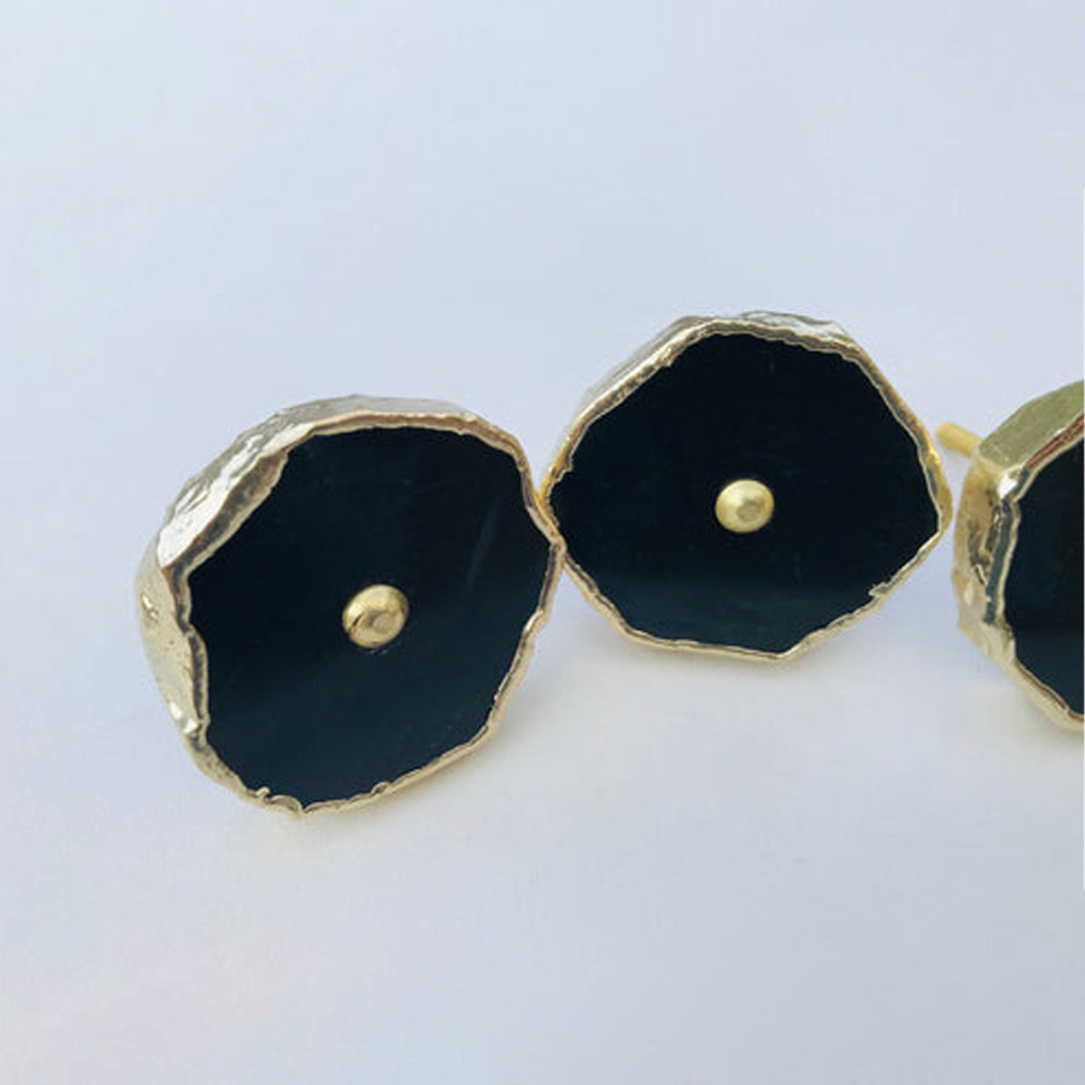 Black Agate Slice Cabinet Knobs