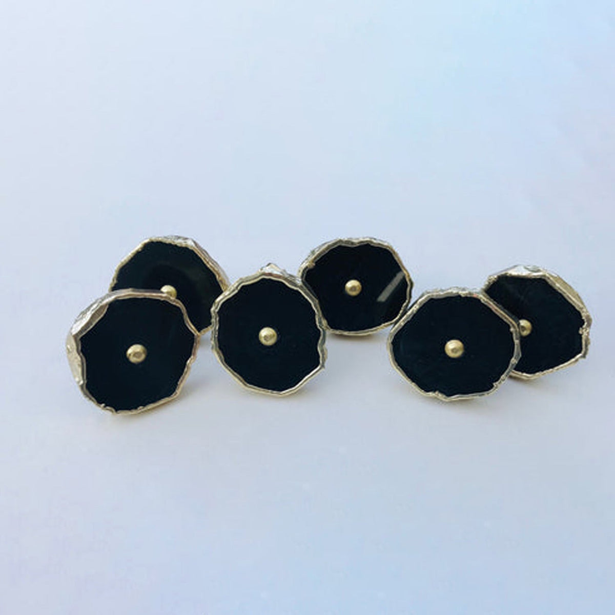 Black Agate Slice Cabinet Knobs