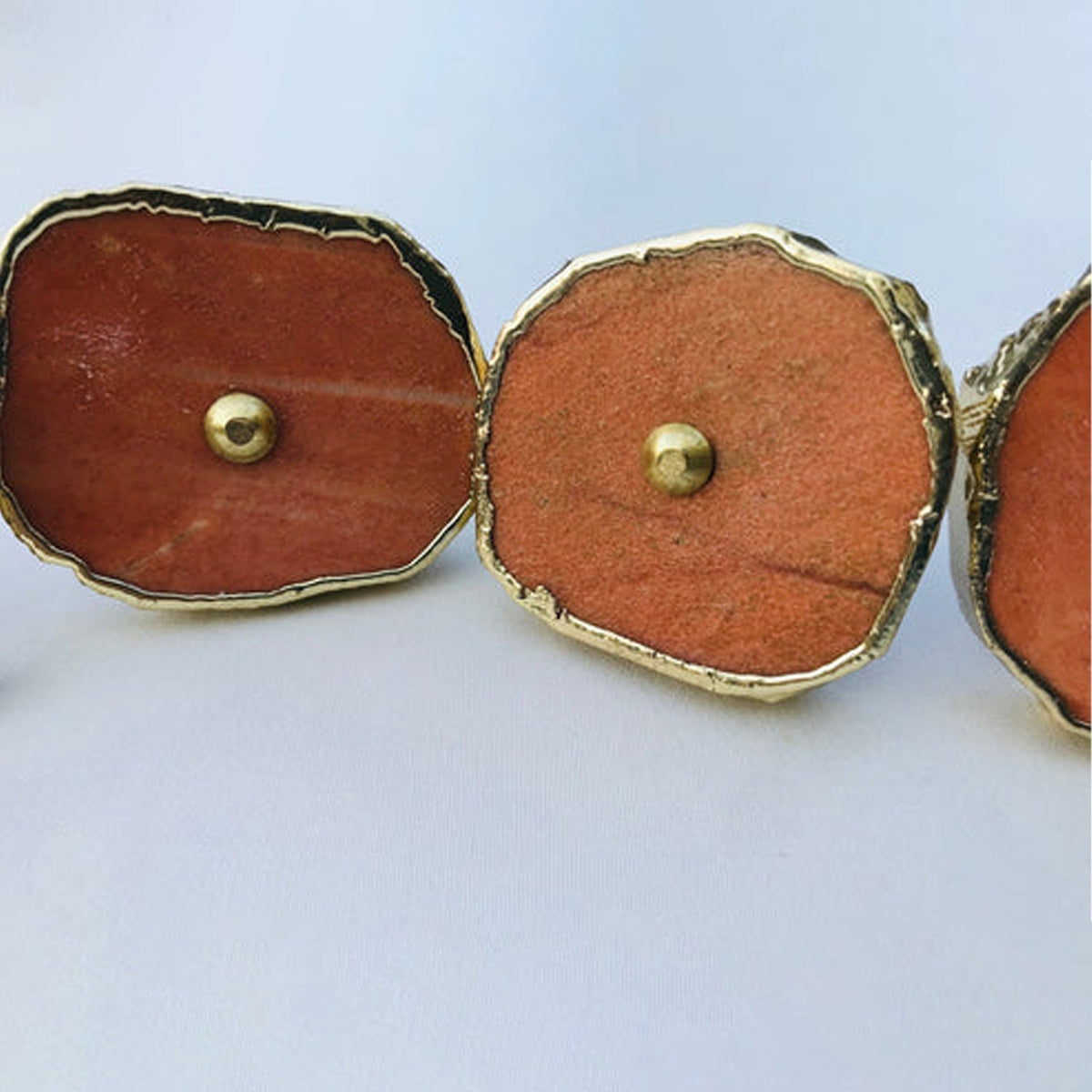 Burnt Orange Agate Slice Cabinet Knobs
