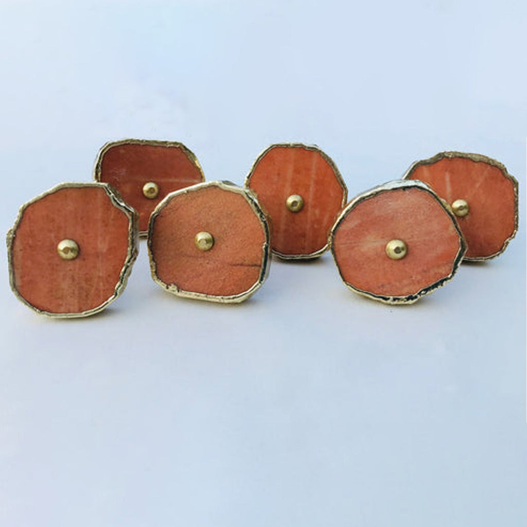 Burnt Orange Agate Slice Cabinet Knobs