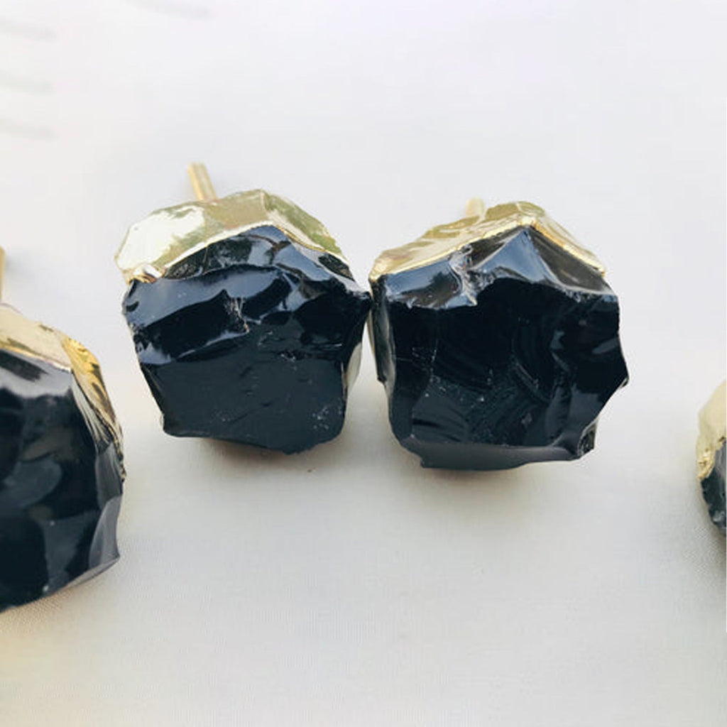 Raw Black Obsidian Cabinet Knobs