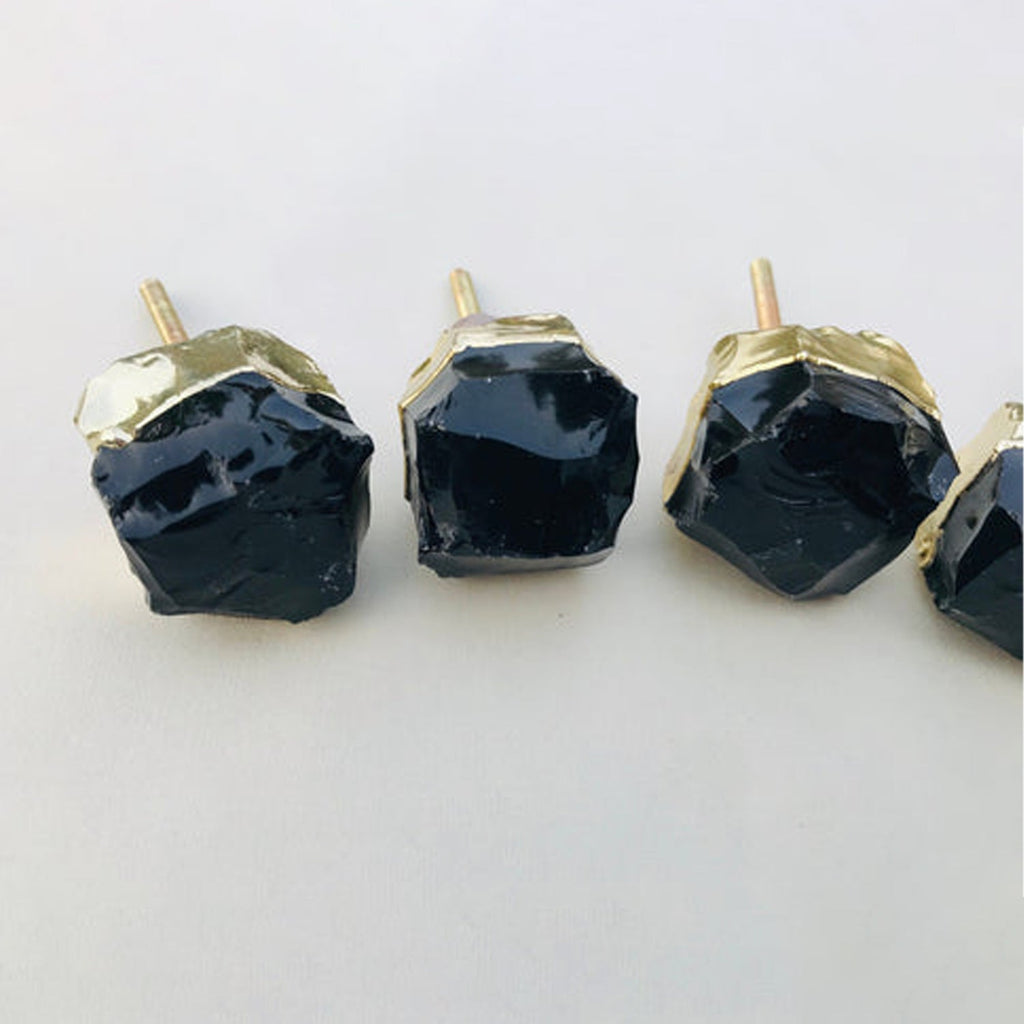 Raw Black Obsidian Cabinet Knobs