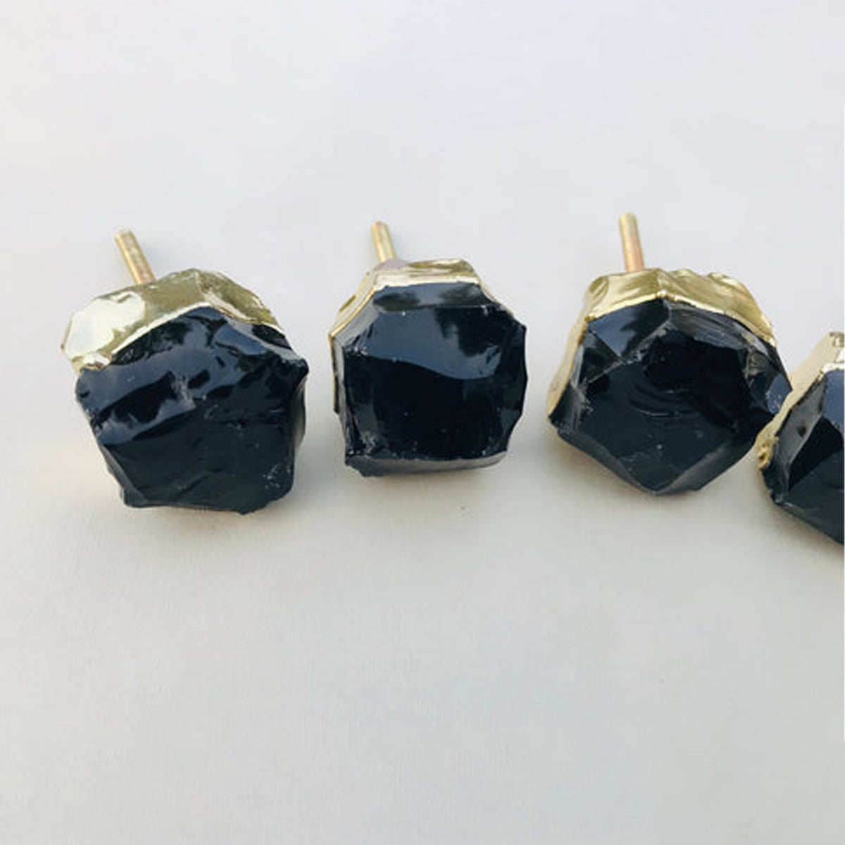Raw Black Obsidian Cabinet Knobs