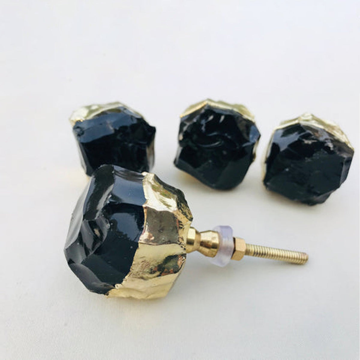 Raw Black Obsidian Cabinet Knobs