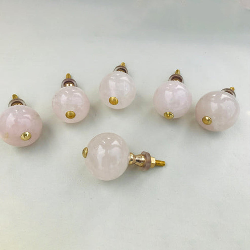 Rose Quartz Sphere Cabinet Knobs