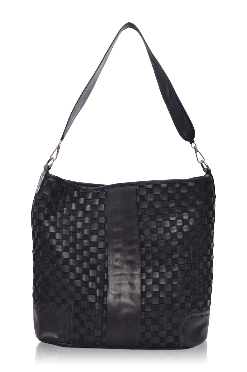 Soho Lane Woven Leather Shoulder Bag - Leather bag at Dealshubindia